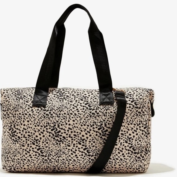 NWT Mali + Lili Leopard Print-Canvas Weekender Bag - Picture 4 of 6